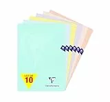 Calligraphe Clairefontaine Mimesys Pastel 308166Cpack 10 Hefte, geheftet, A4, 21 x 29,7 cm, 96 Seiten, liniert, weißes Papier, 90 g, Umschlag aus Polypropylen, blickdicht, zufällige Farbauswahl