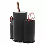 WYYFXY® Messerblock Ohne Messer, 3 in 1 Küchenutensilienhalter Schwarz Messerhalter Unbestückte Messerblöcke Messer Halterung für Alle Küchenmesser Geeignet
