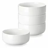 MALACASA Müslischalen 4er Set, 640ml Suppenschalen Porzellan Salatschüssel Set Dessertschalen Frühstücksschalen Keramik Große Schüsseln Set für Nudeln, Salat, Obst, Serie LUNA Weiß