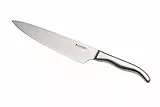 LE CREUSET Kochmesser, 20 cm 18/8 Damaststahlklinge mit glattem Schliff, Edelstahlgriff, Rostfrei, Silber, 98000320000100
