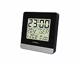Technoline WT 260 Funkwecker DCF77 mit Innentemperatur | Datum & Wochentag | Schlummerfunktion | großem LCD Display | digitaler Radiowecker für Schlafzimmer | Büro | schwarz