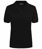 James & Nicholson Damenpolo Classic - Piqué-Poloshirt mit gestrickten Bündchen | Farbe: Black | Grösse: XL