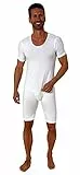 Normann Care Pflegebody Kurzarm - Unisex - mit Beinreißverschluss, Grösse:L, Farbe:Weiss