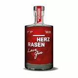 HERZRASEN Love Gin 0,5l – 42% Vol. – Mit 11 Botanicals und zitroniger Note – Mit Bio-Erdbeeren – Vegan – Gin Geschenkset zum Geburtstag und Hochzeit