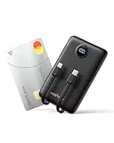 Powerbank Schnellladung PD 22,5 W WeeFancy 10000 mAh Tragbares Ladegerät mit eingebauten Kabeln Kleiner Akku Pack USB C mit 3 Ausgängen & 3 Eingängen Mini Powerbank Kompatibel mit iPhone Samsung