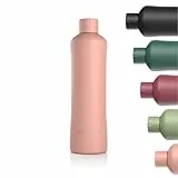 LARS NYSØM Trinkflasche Edelstahl 1000ml | Isolierflasche 1 Liter | Auslaufsichere Wasserflasche für Sport, Fahrrad, Hund, Kinder | Thermosflasche (Blush Rose, 1000ml)