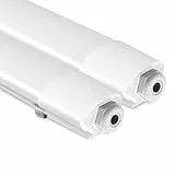 zemty 2 Stück Feuchtraumleuchte LED Röhre 150CM, 3000K/4000K/6500K 48W 5280LM LED Deckenleuchte, IP65 Wasserfest Lichtleiste für Kellerlampe, Werkstattlampe, Küchenlampe, Badlampe