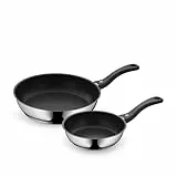 WMF Devil Pfannenset Induktion 2-teilig – Bratpfannen 20, 28 cm – Edelstahl Cromargan Antihaft Pfannen Set, beschichtet, spülmaschinengeeignet, backofenfest, hitzebeständig und kratzfest