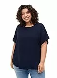 Zizzi Große Größen Damen Kurzarm Bluse mit Rundhals Gr Gr XL Navy Blazer - Plus Size Damen Kleidung