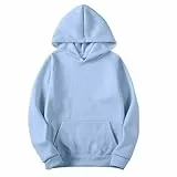 Generisch Hoodie Herren Baumwolle Einfarbig mit Kängurutasche Pullover Warm Sweatshirt Langarm Sweatjacke Männer Atmungsaktive Kapuzenpullover Übergangs Pullover Basic Oberteile Laufen Top