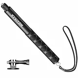 114 cm Unsichtbarer Selfie-Stick, 7-Stange Action-Kamera-Stick für Insta360 X5, Ausziehbarer 1/4'-Handheld-Pole mit GoPro-Adapter, Kompatibel mit Insta360 X3, ONE X/X2, ONE R, GO 2 und GoPro Hero 12