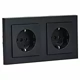 GIRA E2 anthrazit (2x Steckdose, 1x Rahmen 2fach)