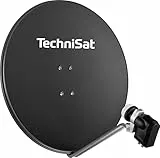 TechniSat SATMAN 850 PLUS - Satellitenschüssel mit LNB (85 cm Sat Anlage mit Masthalterung und 40mm Universal-Quattro-LNB, Multischalter wird benötigt) grau