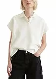Marc O'Polo Denim Damen Kurzarm-Poloshirt aus Bio-Baumwolle Wide Fit, Weiß (Silky White), M