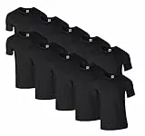 HLKauf 10 Gildan T-Shirts Softstyle Rundhals Ausschnitt M L XL XXL 3XL 4XL 5XL Shirt Herren Baumwolle & GRATIS Block (10x Schwarz & 1 HLKauf Block, XL)