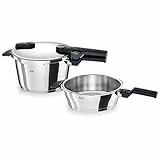 Fissler Vitaquick/Schnellkochtopf-Set, 3-teilig (1 Schnellkochtopf 4,5 L + 1 Schnell-Bratpfanne 2,5 L - Ø 22 cm) – Induktion