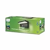 Philips LED Bustan ultra effiziente Außenwandleuchte 9W mit Bewegungssensor, 2700K warmweißes Licht, Anthrazit, IP44 wetterfest, Einzelpack, Warmweiß