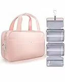 Chakipee Reise Kulturbeutel zum Aufhängen für Damen – Wasserdichter Kosmetiktasche Kosmetiktasche mit Klarfenster, Leichte Waschtasche für Essentials, Make-up, Shampoo, Kulturtasche Rosa, Mittel