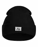 DANISH ENDURANCE Mütze aus recyceltem Material, Weiche Beanie Wintermütze, Warme Fischermütze, Hüte, Mützen & Caps, Unisex, für Herren & Damen, Schwarz, One Size