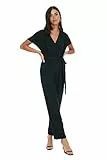 TRENDYOL Damen Belted Chest Collar Overall, Schwarz, 42 EU