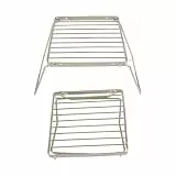 Tragbarer Grillständer, höhenverstellbar, robustem Edelstahl, für Camping Grillen. Verschiedene Größen erhältlich. (Grey, 16X13.3cm)