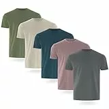 FM London Herren-T-Shirt 3/5er-Pack - Hochwertige T-Shirts mit leicht tailliertem Design