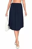 Wikoan Unterrock Damen Lang Petticoat Atmungsaktiv Antistatisch Elegantes Unsichtbar Unterröcke Kleid Rock Unterkleid Lang Marineblau L