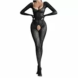 Sexy Dessous Bodysuit Damen Für Sex Ultimative Versuchung, Catsuit Sexy Heiß Spitzenbody, Jacquard Hohl Ganzkörper Einteiler Anzug, Erotische Reizwäsche Ungewöhnliches Vergnügen Lingerie Sexspiele