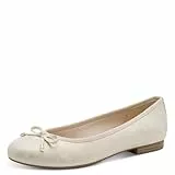 Marco Tozzi Damen Ballerinas weiches Feel Me Fußbett weiches Innenfutter Vegan Vegan, beige (Dune METALLIC), 41 EU