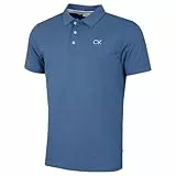 Calvin Klein Herren Zentral Eco Wicking Golf-Polo-Hemd - Jeans-Blau - L