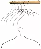 Hagspiel Kleiderbügel aus Metall, Drahtbügel Silber rutschhemmend beschichtet, für Hemden oder Blusen, 4 mm, 10 STK., sehr platzsparend