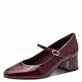 Tamaris Damen Pumps mit Blockabsatz, rot (Merlot),39