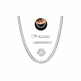 YADOCA Silberkette Herren 925 Silber, 5mm Dicke Halskette Kette für Männer Robuste Herren Silber Kette Hypoallergene Panzerkette Halskette Schmuck für Männer 51cm