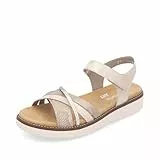 Remonte Damen Riemchensandalen D2058, Frauen Sandalen,lose Einlage,Freizeitschuhe,offene Schuhe,Strandschuhe,Riemen,Riemchen,metallic (90),39 EU