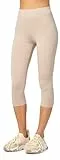 Merry Style Damen Leggings 3/4 Capri Leggings aus Viskose MS10-144 (Beige, M)