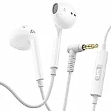 LUDOS Zenith Kopfhörer In Ear Kopfhörer mit Kabel und Mikrofon, 5-Jahre Garantie, In Ear Ohrhörer, 3,5 mm Klinkenstecker Earbuds, Satte Bässe Earphones, Headphones für iPhone, iPad, Samsung - Weiß