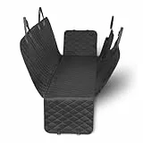 Amazon Basics Hunde-Autositzbezug für Haustiere, 100% wasserabweisend, 600D strapazierfähig, Schwarz