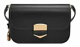 Fossil Damentasche Lennox, glattes Rindsleder Small Flap Crossbody, schwarz, L: 17,8 cm, B: 4,4 cm, H: 12,7 cm, ZB1926001