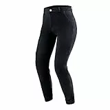 OZONE MOTO Jane Lady Motorradjeans Damen | Aramidfaser Futter | Knieprotektoren Stufe 2 | Taschen für Hüft und Steißbeinprotektoren | Cargotasche | Jogger Fit