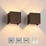 Klighten 2PCS Wandleuchte mit Austauschbarer G9 LED Lampe Warmweiß 3000K, Aluminium LED Wandlampe Innen/Aussen Einstellbar Abstrahlwinkel aussenbeleuchtung für Wohnzimmer Garten, Bronze