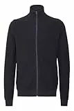 Blend BHPullover Herren Strickjacke Cardigan Feinstrick mit Reißverschluss Stehkragen 100% Baumwolle Regular fit, Größe:3XL, Farbe:Black (194007)
