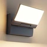 K-Bright 30W Außenwandleuchte Außenlampe Anthrazit, 2000LM 144LEDS Wandleuchte Innen/Außen mit 180° Schwenkbar LED Panel, IP65 aussenlampe wand, 3000K Warmweiß außenleuchte für Eingang Terrasse