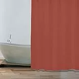 MSV Anti-Schimmel Duschvorhang - Anti-Bakteriell, waschbar, wasserdicht, mit 12 Duschvorhangringen - Polyester, „Terracotta Rot“ 180x200cm
