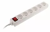 Zenitech - 6-Fach Steckdosenleiste 16A 2P+T mit Schalter - Weiß - Kompakte Mehrfachsteckdose für Elektrische Geräte und Beleuchtung - Kindersicherung - HO5VV-F 3G1 mm² Kabel - 1m Länge