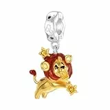 Jokmeo 925 Sterlingsilber 12 Sternzeichen Löwe Perle, kompatibel mit Pandora sowie europäischen Armbändern und Halsketten, passend für Frauen und Mädchen.