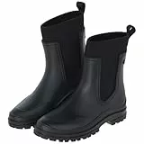 RL24 - Gummistiefeletten von Covalliero – Regenstiefeletten für Stall & Alltag – Gummistiefel Damen halbhoch – Pull-On Regenschuhe – wasserdichte Rain Boots in Schwarz – Gr. 39