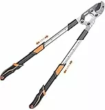 AIRAJ Teleskop Astschere 70-90cm, Baumschere Teleskop mit Rostfreien, Beschichteten 55C-Klingen und Rutschfesten Griffen. Zum Schneiden Von Dicken Ästen Bis zu 5.5cm, Ideale Gartenschere.