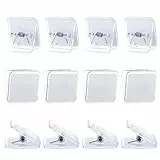 WLLHYF 12 Stück Klebrige Federclips Selbstklebende Kabelklemmen Durchsichtige Wandteppich Klebrige für Outdoor Zuhause Büro Fotoposter