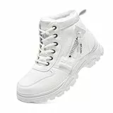 Yeeteepot Winterschuhe Damen Warm Gefütterte Winterstiefel Winter Freizeitstiefel Rutschfeste Stiefeletten Kurzschaft Stiefel Outdoor Schneestiefel Weiß 39 EU = 40 CN