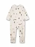 Sanetta Baby-Overall Off-White | Praktischer und bequemer Strampler aus Feinripp aus Bio-Baumwolle für Jungen. Babystrampler mit Vario-Füßchen | Baby Overall